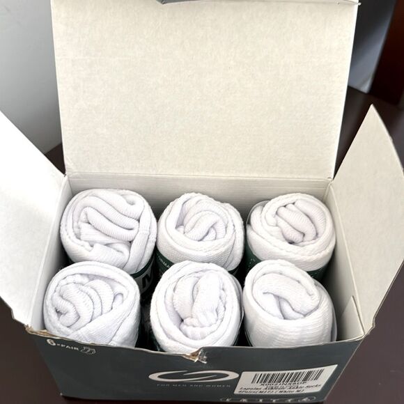 Lapulas Women’s Athletic Ankle Socks Set, 6 Pairs, Medium, White, Low Cut NEW - Picture 1 of 7